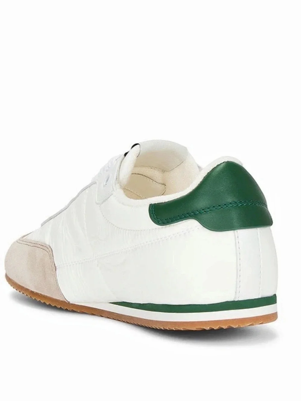 Saint Laurent Aston Leather and Suede Sneakers White & Green New in Box $935